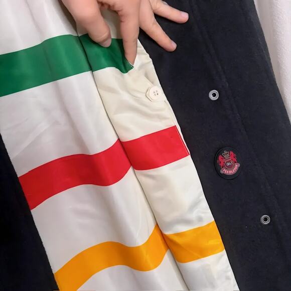 Pendleton Cascade Wool Coat – Black with Rare Stripe Lining (Men’s M) - Picture 7 of 13